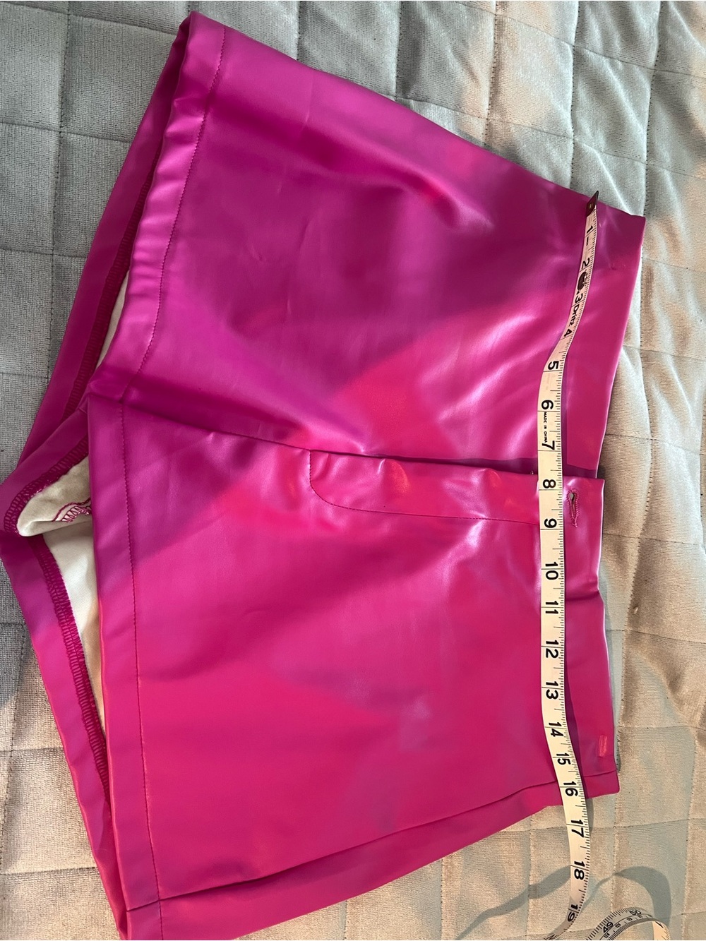 Hot Pink Faux Leather Mini Shorts